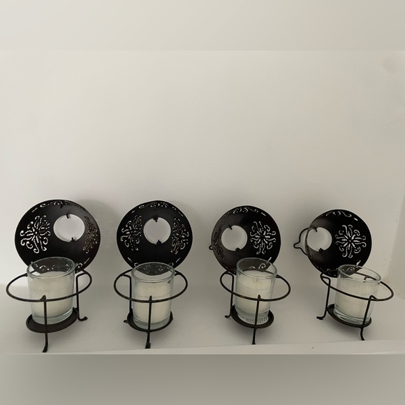 Vintage Set 4 Piece Metal Free Standing or Hanging Candle Lantern. - Picture 2 of 4